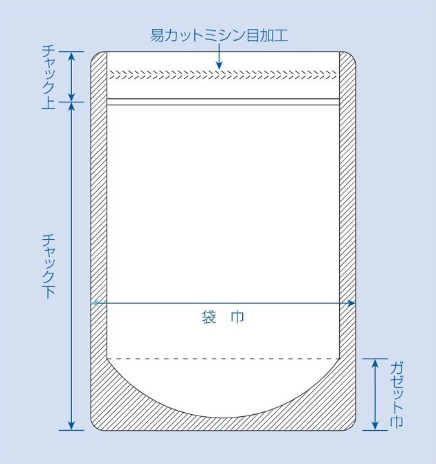 ラミジップ スタンドパック易カットアルミタイプ (MA) MA-12 (35+180×120(35)mm) 生産日本社 1ケース1,200枚入り